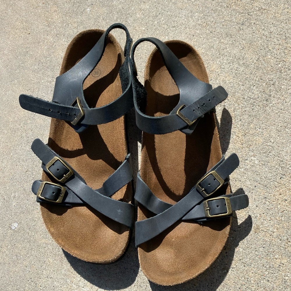 Black Strapped Sandals